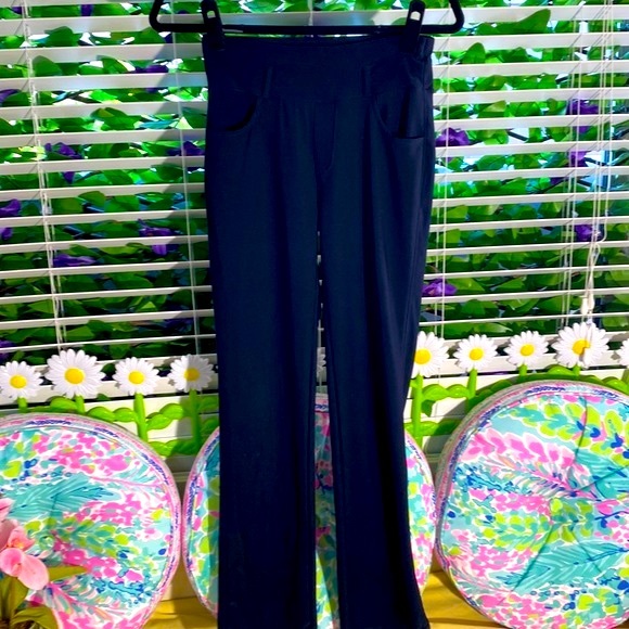 XJ Boost navy blue high waisted stretchy pants with four pockets - Picture 1 of 6